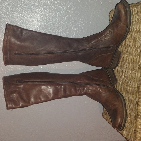 Brown Leather Steve Madden Knee High Boots 7.5 - Picture 6 of 8